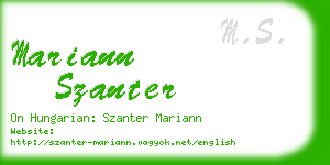 mariann szanter business card